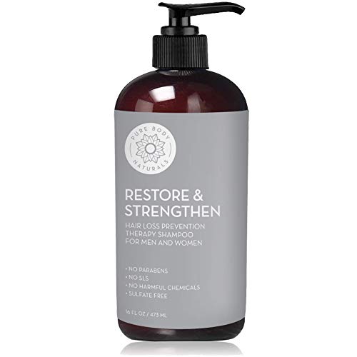 Product Cover Hair Loss Shampoo to Restore and Strengthen, Large 16 Ounce, DHT Blocker Shampoo for Thinning Hair, for Men and Women by Pure Body Naturals (Label Varies)