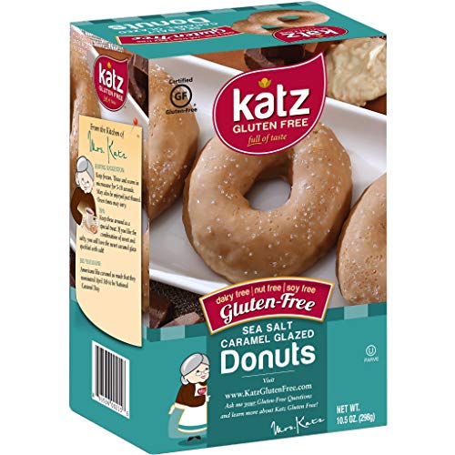 Product Cover Katz Gluten Free Sea Salt Caramel Donuts | Dairy Free, Nut Free, Soy Free, Gluten Free | Kosher (1 Pack of 6 Donuts, 10.5 Ounce)