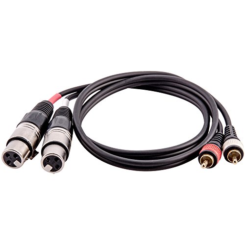Product Cover Seismic Audio 3 Foot 2 XLR Female to 2 Male Patch Cable XLRF to Dual RCA Audio Cord (SA-Y21)
