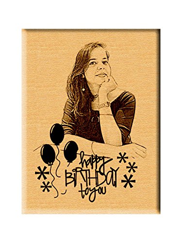 Product Cover Incredible Gifts India Wooden Happy Birthday Unique Personalized Gift (5 X 4 Inch)