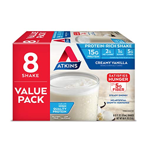 Product Cover Atkins Gluten Free Protein-Rich Shake, French Vanilla, Keto Friendly, 8 Count (Pack of 1)