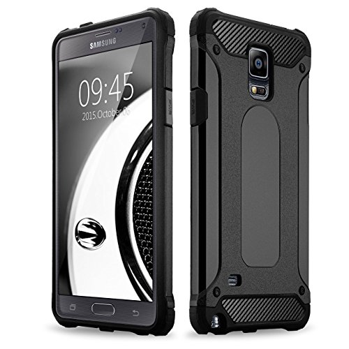 Product Cover Note 4 case, Samcore Hybrid 2 in 1 Dual Layer Rugged Shockproof Case for Samsung Galaxy Note 4 case Cover (Black/Black)