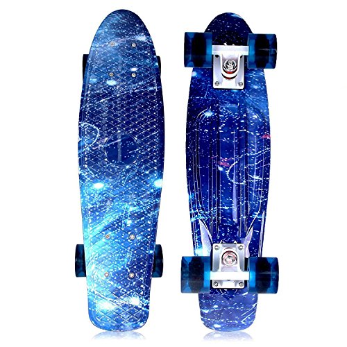 Product Cover SOLOMONE CAVALLI Retro Skateboards Mini Board Style Design Complete 22 Inches Plastic Cruiser Board