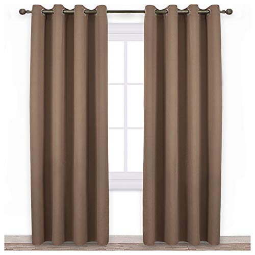 Product Cover NICETOWN Blackout Draperies Curtains Panels - Window Treatment Thermal Insulated Solid Grommet Blackout Curtains/Panels/Drapes for Bedroom (Set of 2 Panels, 52 by 84 Inch, Cappuccino)