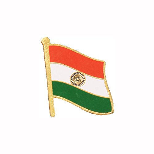Product Cover The Flag Shop Golden Brass Clothing Accessories Small Size Indian Flag Lapel Pin Brooch for Men and Women