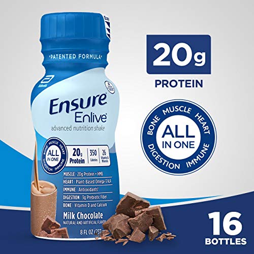 Product Cover Ensure Meal Replacement Shake, 20g Protein, 350 Calorie, Advanced Nutrition Protein Shake, Milk Chocolate, 8 Fl Oz, 16 Bottles