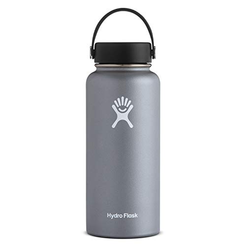 Product Cover Hydro Flask Water Bottle - Stainless Steel & Vacuum Insulated - Wide Mouth with Leak Proof Flex Cap - 32 oz, Graphite