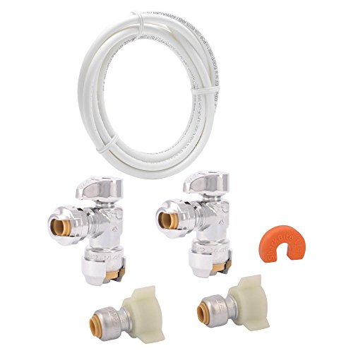 Product Cover SharkBite 25087 Faucet Installation Kit, Angle Stop, Plumbing Fitting Quarter Turn, Water Valve Shut Off, Push-to-Connect, PEX, Copper, CPVC, PE-RT