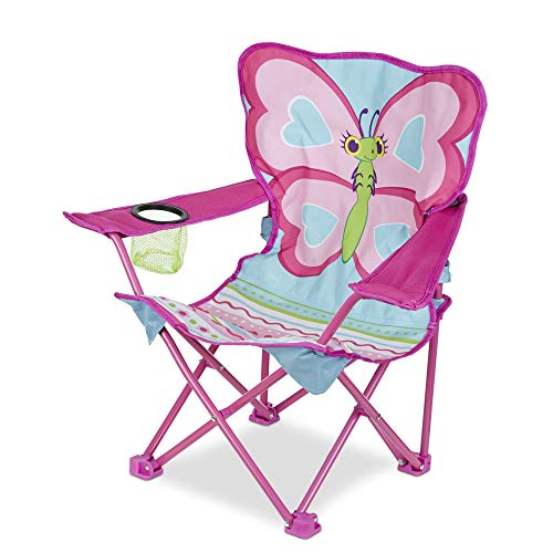 Product Cover Melissa & Doug Cutie Pie Butterfly Camp Chair (Easy to Open, Handy Cup Holder, Cleanable Materials, Carrying Bag, Great Gift for Girls and Boys - Best for 3, 4, and 5 Year Olds)