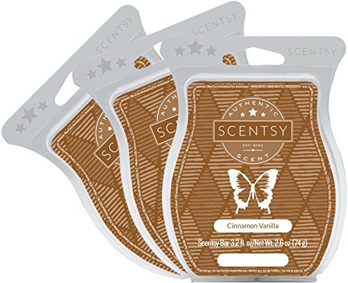 Product Cover Scentsy, Cinnamon Vanilla, Wickless Candle Tart Warmer Wax 3.2 Oz Bar, 3-pack (3)