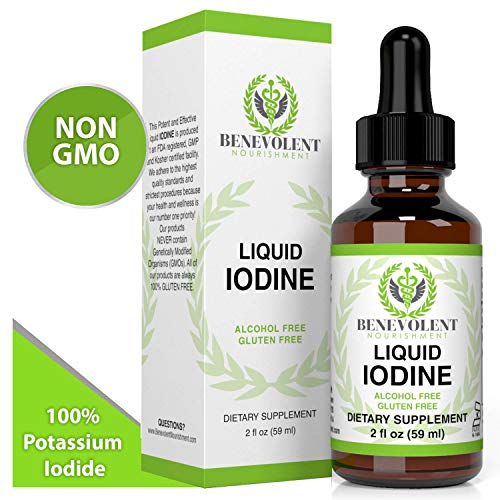 Product Cover Liquid Iodine Potassium Drops - 1300 Servings | Large 2oz Bottle | Great Taste | 2X Absorption | Just One (1) Drop a Day for Fast, Potent Thyroid Support - Potassium Iodide. Alcohol and Gluten Free