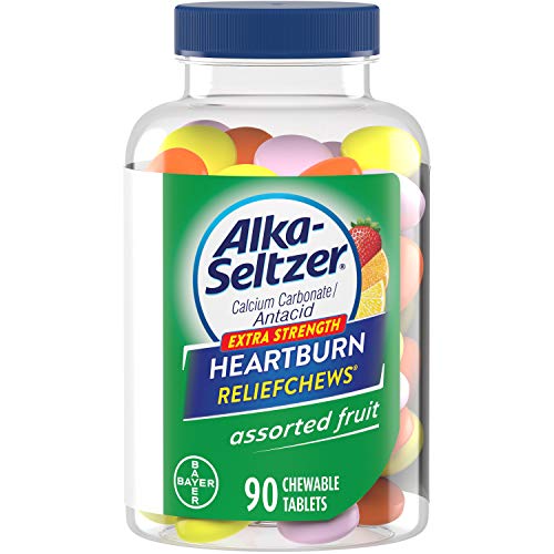 Product Cover Alka-Seltzer Extra Strength Heartburn ReliefChews - relief of heartburn, acid indigestion and sour stomach - assorted lemon, orange strawberry flavors - 90 Count