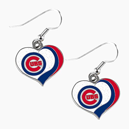 Product Cover aminco MLB Chicago Cubs Glitter Heart Earring Swirl Charm Set