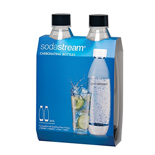 Product Cover SodaStream 1741220010 Black 1L Slim Carbonating Bottles Twin Pack, 1-Liter