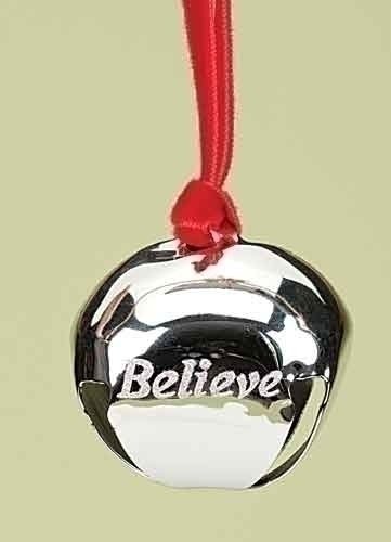 Product Cover Believe Polar Express Bell Ornament by Roman Inc., Silver, Size: 1.5