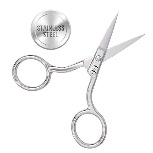 Product Cover Coco's Closet Small Scissors for Grooming - Stainless Steel Straight Tip Scissor for Hair Cutting - Beard, Ear, Eyebrows, Moustache, Nose Trimming