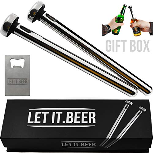 Product Cover Beer Chiller Sticks for Bottles - Birthday Gifts for Men and Women - Great Christmas Gift - Beer Gift Ideas for Men - Bday Unique Gag Gifts for Men - Inexpensive Chillsner Beer Lovers Gifts for Men