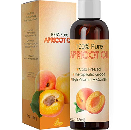 Product Cover Pure Apricot Oil for Face Healthy Skin and Hair Growth - Cold Pressed from Apricot Kernel Seeds - Massage Carrier Oil for Essential Oils for Aromatherapy - Natural Dry Skin Moisturizer with Vitamin E