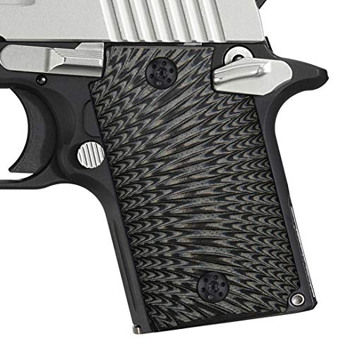 Product Cover EXEL Cool Hand G10 Grips for Sig Sauer P938, Sunburst Texture, Grey/Black