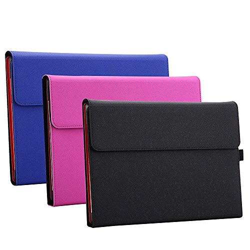 Product Cover Valkit Microsoft Surface 3 Case, Compatible Surface 3 type Cover, Folio PU Leather Stand Cases and Covers Bag Skin With Stylus Pen Holder Compatible with Surface 3 10.8 inch Original Keyboard, Pink