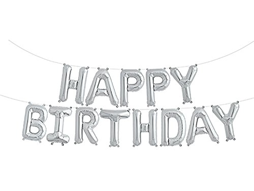 Product Cover Fecedy Silver Happy Birthday Hang Alphabet Balloons Banner
