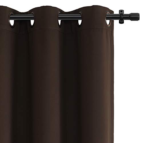 Product Cover Rose Home Fashion RHF Blackout Thermal Insulated Curtain - Antique Bronze Grommet Top for Bedroom or Living Room, Grommet Curtain, 1 Panel, 52W by 84L Inches-Chocolate