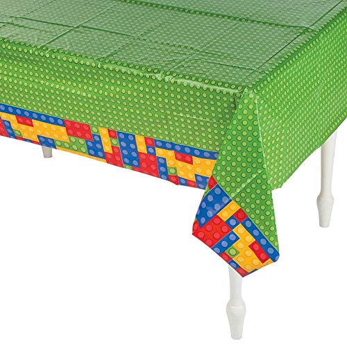 Product Cover Fun Express Plastic Color Brick Party Tablecloth - 54