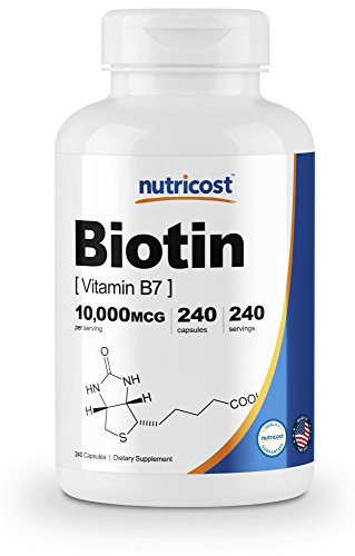 Product Cover Nutricost Biotin (Vitamin B7) 10,000mcg, 240 Capsules - Gluten Free, Non-GMO
