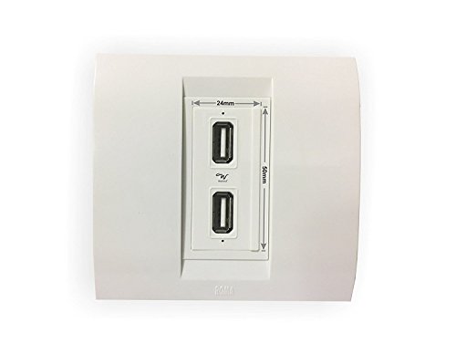 Product Cover Wayona 2.1A Dual USB Socket Charger. Compatible with Anchor Roma switch plate - White