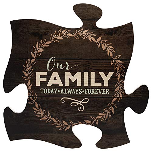 Product Cover P. Graham Dunn Our Family Today Always Forever 12 x 12 Wood Wall Art Puzzle Piece Plaque