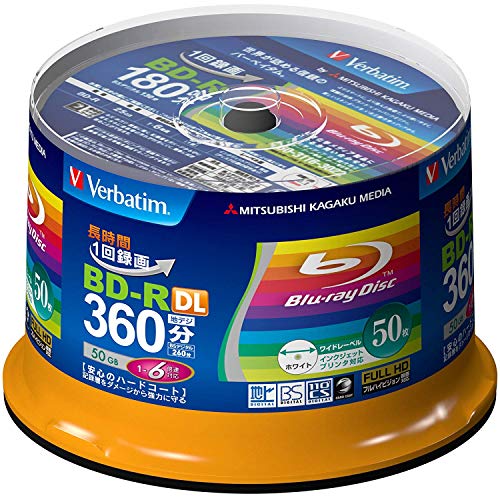 Product Cover New Verbatim Blu-ray Disc 50 pcs Spindle - 50GB 6x BD-R DL Full HD - Inkjet Printable by Verbatim