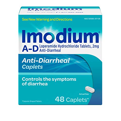 Product Cover Imodium A-D Diarrhea Relief Caplets, Loperamide Hydrochloride Anti-Diarrheal Medicine, 48 ct., 48 Count