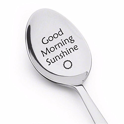 Product Cover Good Morning Sunshine Spoon - Engraved Coffee spoon - Silverware Spoon-Christmas Present Ideas By Boston Creative company LLC