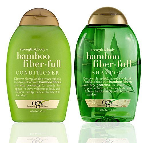 Product Cover OGX Strength + Body Bamboo Fiber Full Shampoo and Conditioner Set, 13 Fl oz each