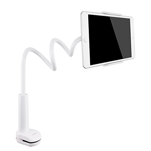 Product Cover Tryone Gooseneck Tablet Stand, Tablet Mount Holder Compatible with iPad iPhone Series/Nintendo Switch/Samsung Galaxy Tabs/Amazon Kindle Fire HD and More, 30in Overall Length(White)