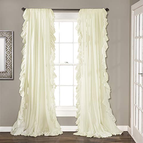 Product Cover Lush Decor Reyna Ivory Window Panel Curtain Set for Living, Dining Room, Bedroom (Pair), 84