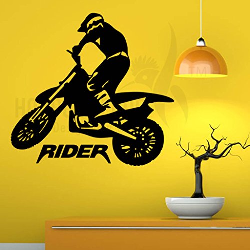 Product Cover Hoopoe Decor 'Road Bike Rider' Wall Sticker (Vinyl, 53 cm x 0.2 cm x 56 cm, Black)
