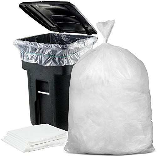 Product Cover Plasticplace 95-96 Gallon Garbage Can Liners │ 2 Mil │ Clear Heavy Duty Trash Bags │ 61