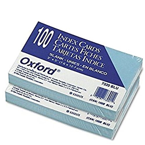 Product Cover Oxford(R) Colored Recycled Index Cards, Unruled, 3in. x 5in., Blue, 2 Pack Of 100 Cards