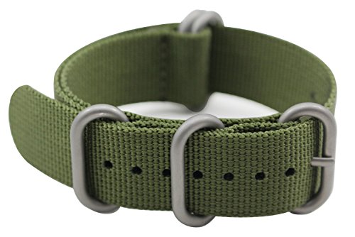 Product Cover ArtStyle Watch Band with 1.5mm Thickness Quality Nylon Strap and Heavy Duty Brushed Buckle (ArmyGreen, 22mm)