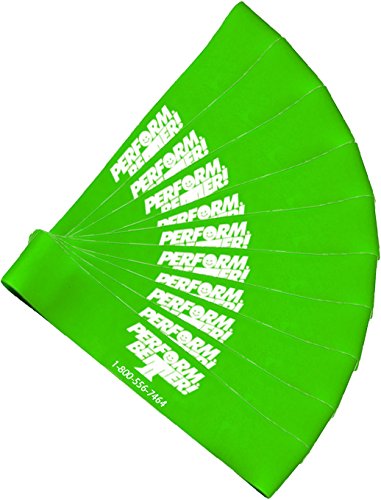 Product Cover Perform Better Exercise Mini Band, Green-Medium - Set of 10 (Exercise Guide Included)