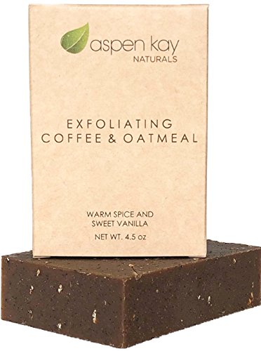 Product Cover Coffee & Oatmeal Exfoliating Soap, 100% Natural and Organic Soap. Loaded With Organic Skin Loving Oil. A Wonderful Exfoliating Body Soap, For Men & Women. GMO Free - Preservative Free. 4 oz Bar.