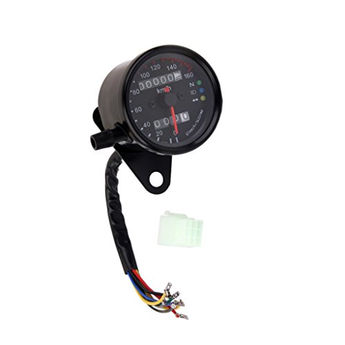 Product Cover Generic Universal Motorcycle Dual Odometer Speedometer Gauge LED Background Light