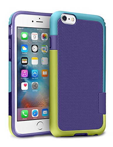 Product Cover iPhone 6S Case, TILL(TM) [Ultra Hybrid] iPhone 6 / 6S (4.7 Inch) Case Hybrid Best Impact TPU Shockproof Rugged Matte Shell Exact-Fit Dual Protection Silm Back Strips Anti-slip Cover Case [Yellow/Blue]