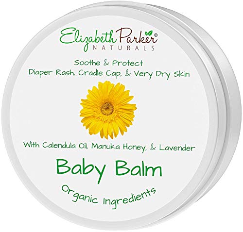 Product Cover Organic Calendula Baby Healing Balm - Relief Cream with Manuka Honey, Lavender and Coconut Oil - Diaper Rash, Cradle Cap, Eczema and Itchy Dry Skin Care Ointment - Natural Baby Moisturizer (2oz)