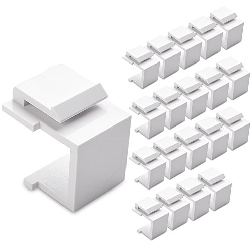 Product Cover Cable Matters (20-Pack) Blank Keystone Jack Inserts in White