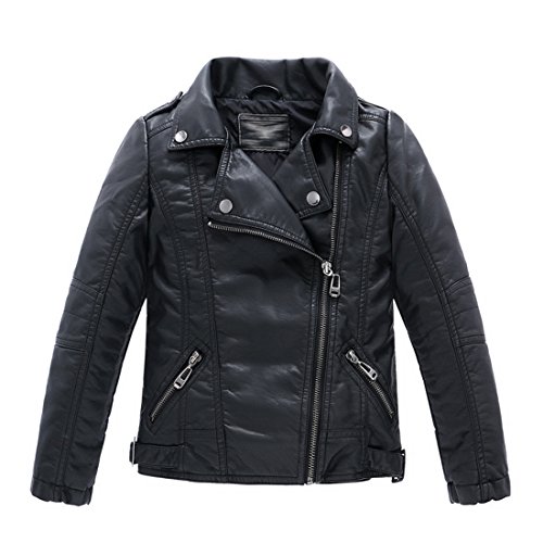 Product Cover LJYH Children's Collar Motorcycle Faux Leather Coat Boys Faux Leather Jacket
