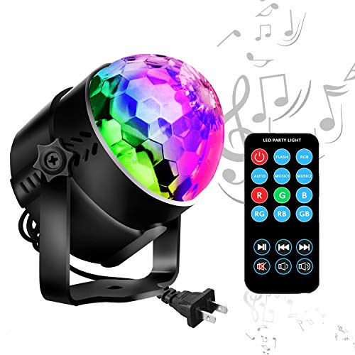 Product Cover Disco Ball LED Party Lights-TTF Sound Activated LED RGB Strobe Light 7 Color Modes Party Supplies for Halloween Dance Party DJ Club Karaoke Decoration