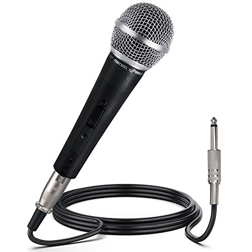 Product Cover Pyle Professional Dynamic Vocal Microphone - Moving Coil Dynamic Cardioid Unidirectional Handheld Microphone with ON/OFF Switch Includes 15ft XLR Audio Cable to 1/4'' Audio Connection - PDMIC59