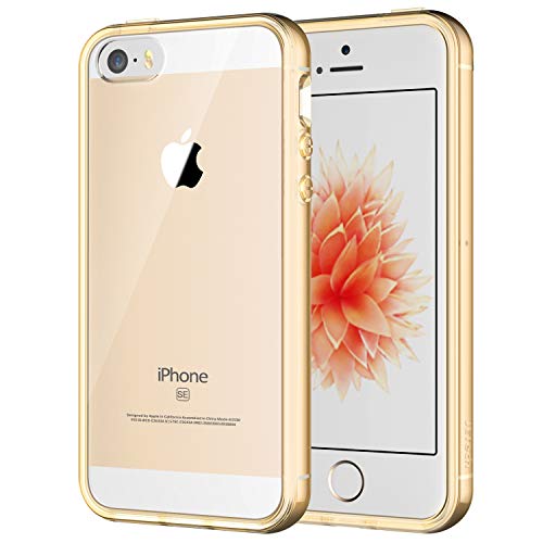 Product Cover JETech Case for Apple iPhone SE 5S 5, Shock-Absorption Bumper Cover, Anti-Scratch Clear Back, Gold
